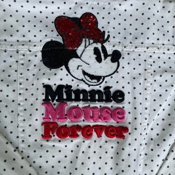 DISNEY Minnie Mouse Jean Jacket in Polka Dot - size 9/10 - Picture 6 of 9